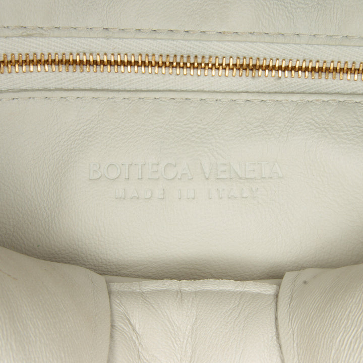Nappa Intrecciato Padded Chain Cassette Satchel White - Gaby Paris
