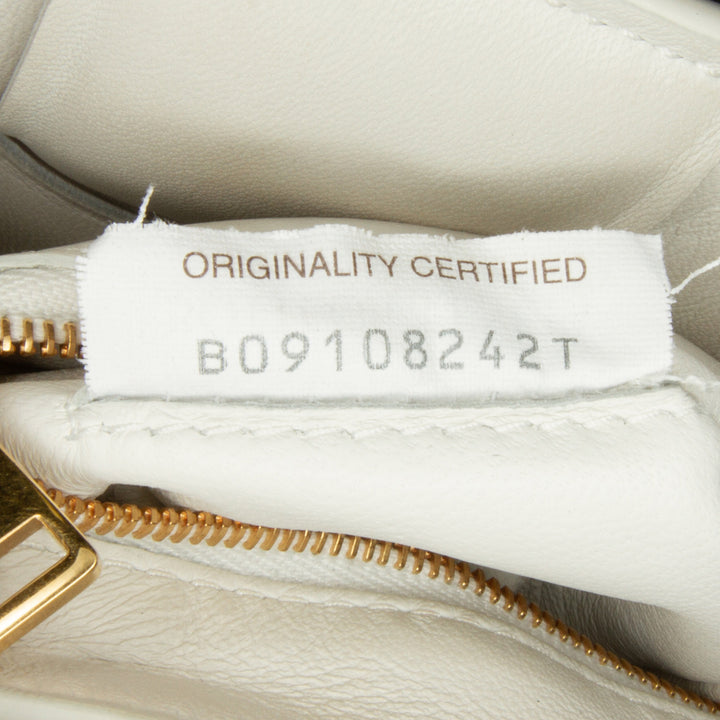 Nappa Intrecciato Padded Chain Cassette Satchel White - Gaby Paris