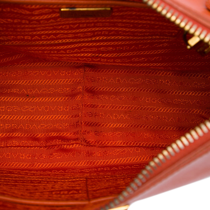 Prada Sac porté épaule Lux Saffiano Orange – vue 4 – GABY PARIS