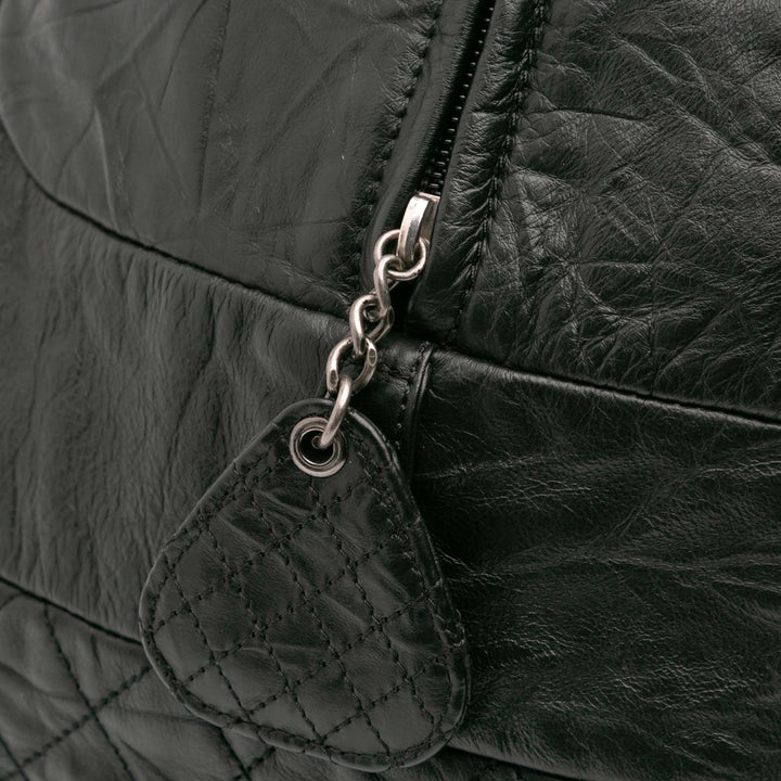 CC Quilted Aged Calfskin Coco Rider Bowling Bag Black - Gaby Paris