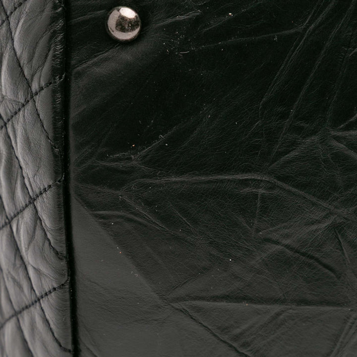 CC Quilted Aged Calfskin Coco Rider Bowling Bag Black - Gaby Paris