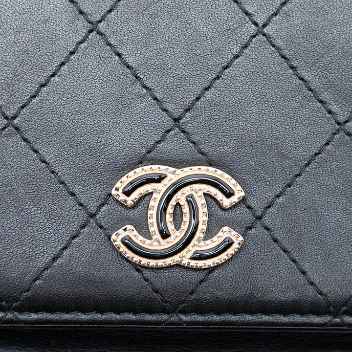 Chanel CC Surpiqué Cuir de veau Wallet on Chain
