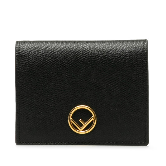 F is Fendi Leather Small Wallet Black - Gaby Paris
