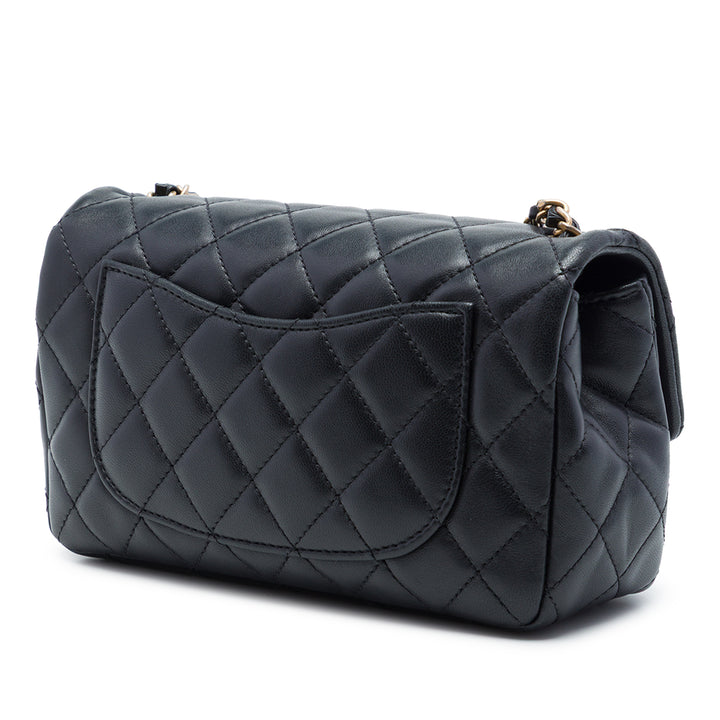 Chanel Classic Rectangulaire Romance Rabat simple Mini Cuir d'agneau