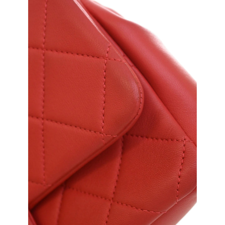 Chanel Elegant Chaîne Rabat simple Petit Cuir d'agneau Rouge – vue 7 – GABY PARIS
