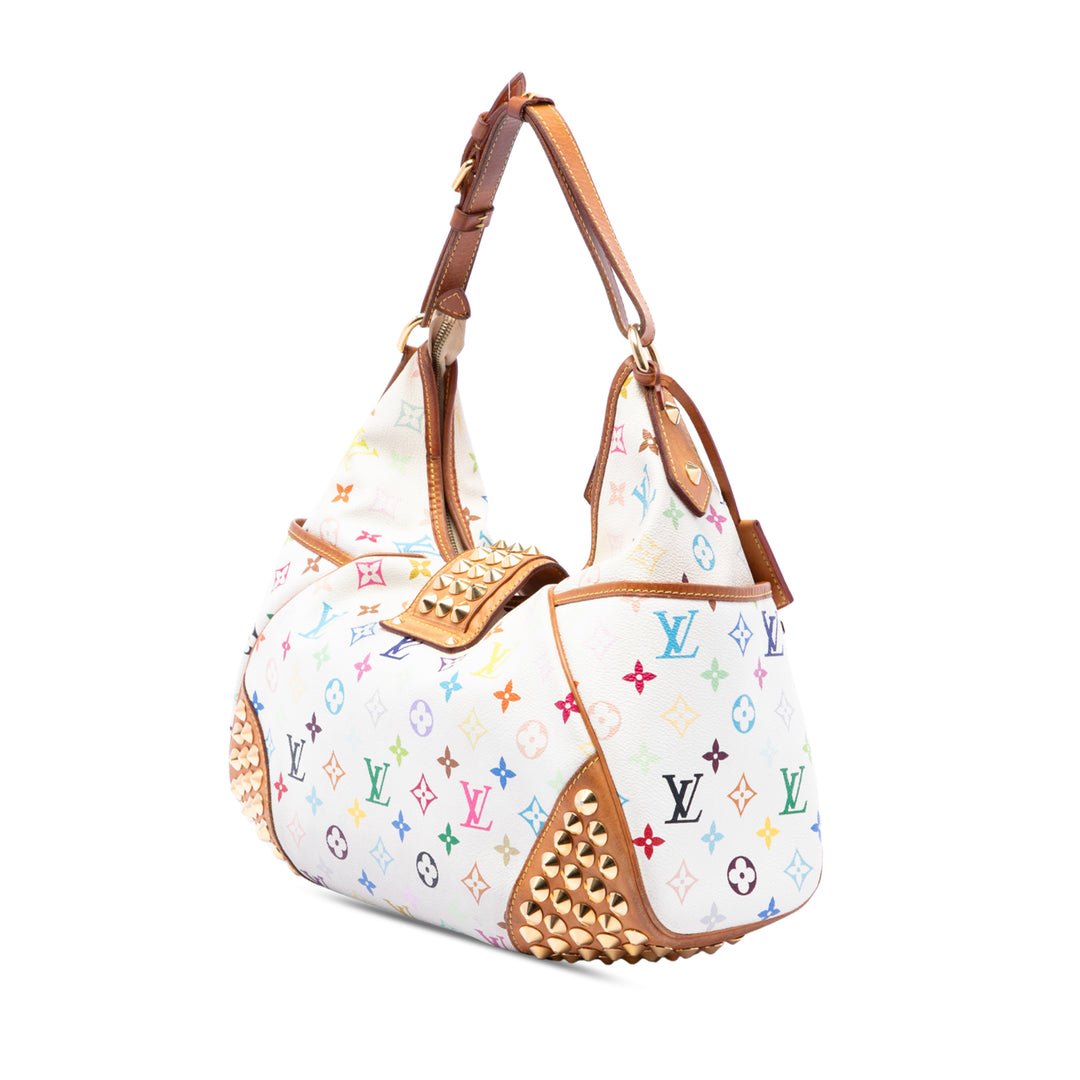 Louis Vuitton Chrissie MM Monogram Multicolore Blanc – vue 2 – GABY PARIS