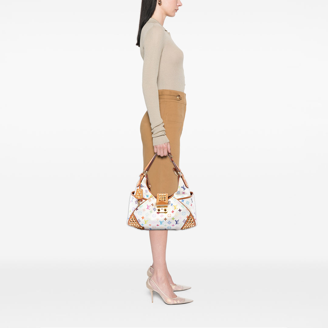Louis Vuitton Chrissie MM Monogram Multicolore Blanc – vue 6 – GABY PARIS