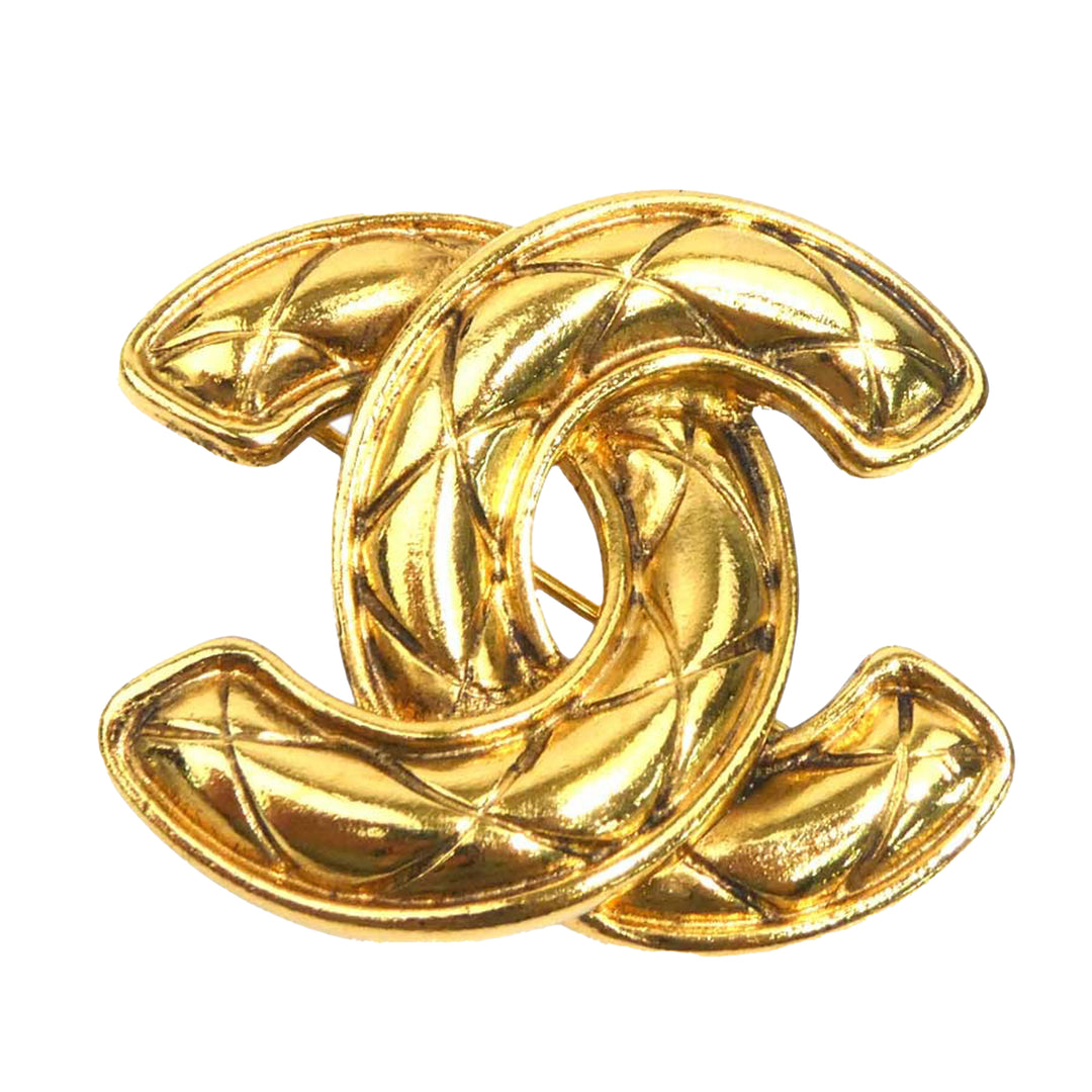 Chanel CC plaqué Matelassé Broche Doré – vue principale – GABY PARIS