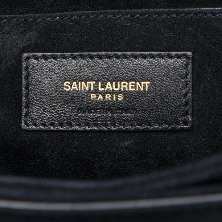 Saint Laurent Leopard Imprimé Bellechasse Sac Moyen Cuir de veau Noir – vue 5 – GABY PARIS