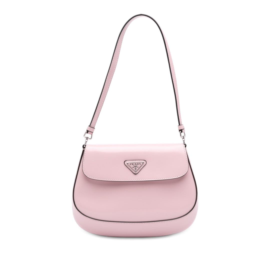 Prada Sac porté épaule Spazzolato Cleo à rabat Rose – vue principale – GABY PARIS