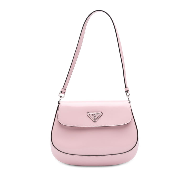 Prada Sac porté épaule Spazzolato Cleo à rabat Rose – vue principale – GABY PARIS