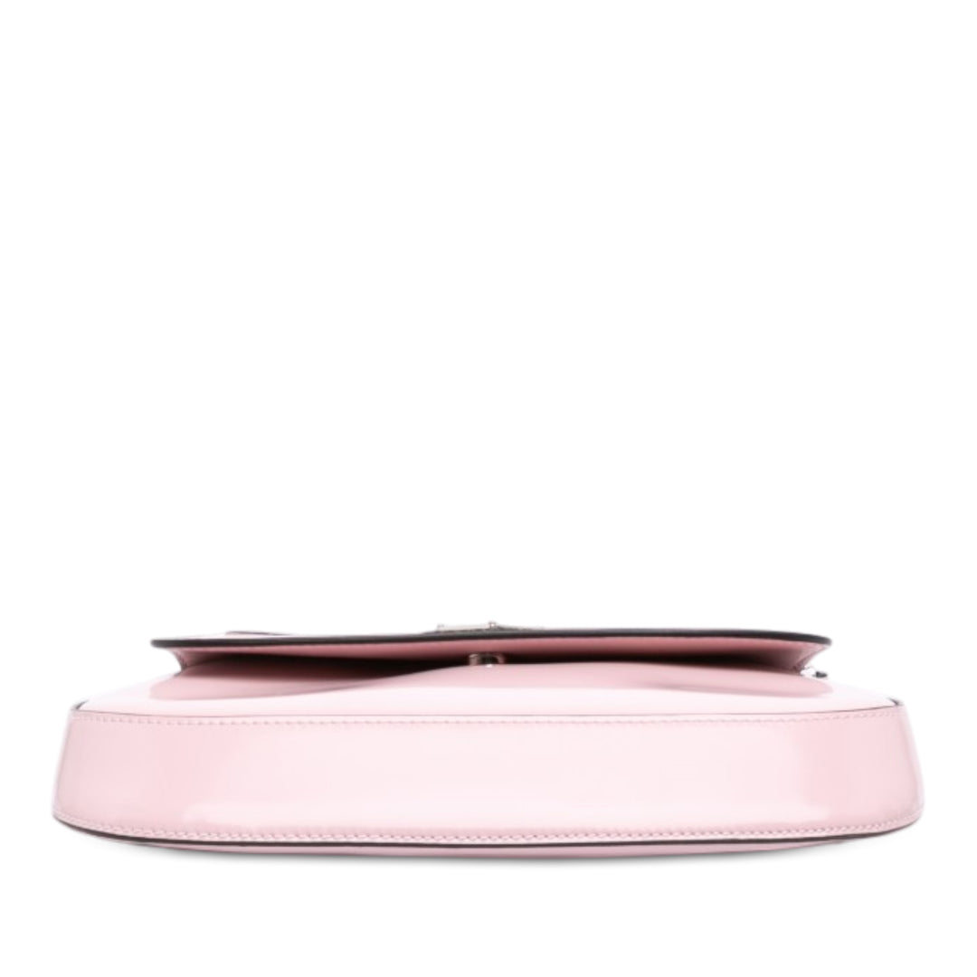Prada Sac porté épaule Spazzolato Cleo à rabat Rose – vue 3 – GABY PARIS