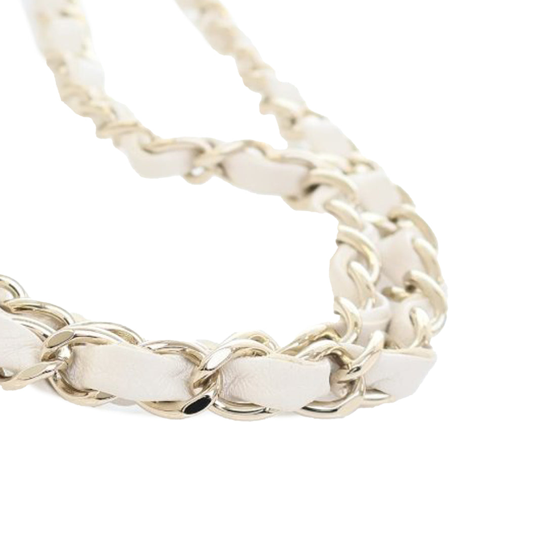 Chanel Medium Classic Tweed Double rabat Blanc