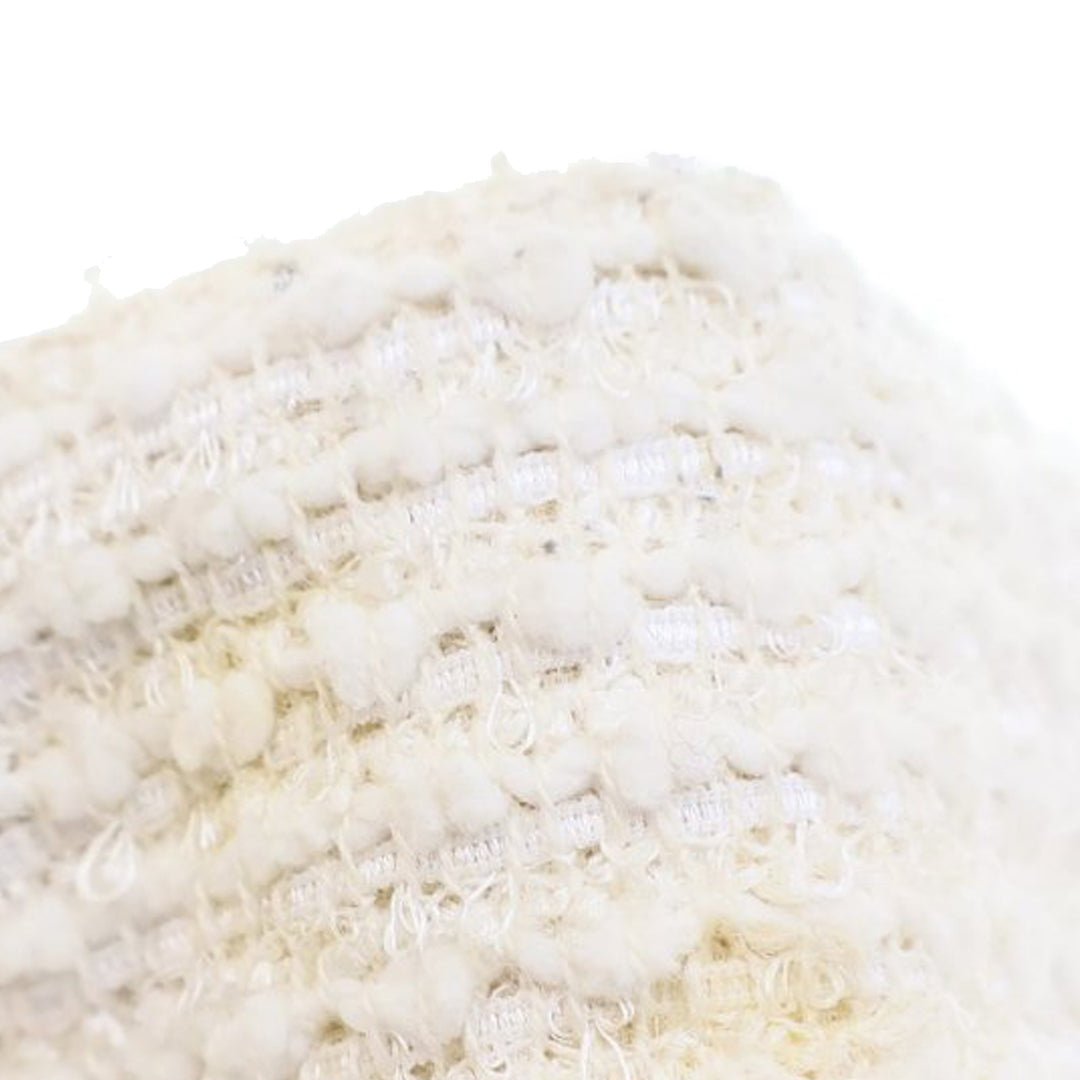 Chanel Medium Classic Tweed Double rabat Blanc