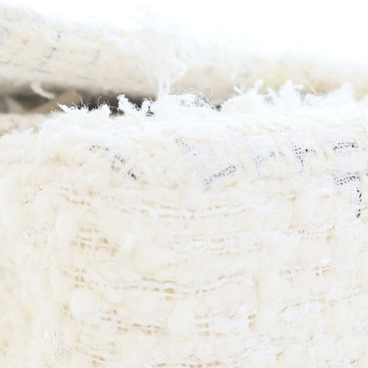 Chanel Medium Classic Tweed Double rabat Blanc