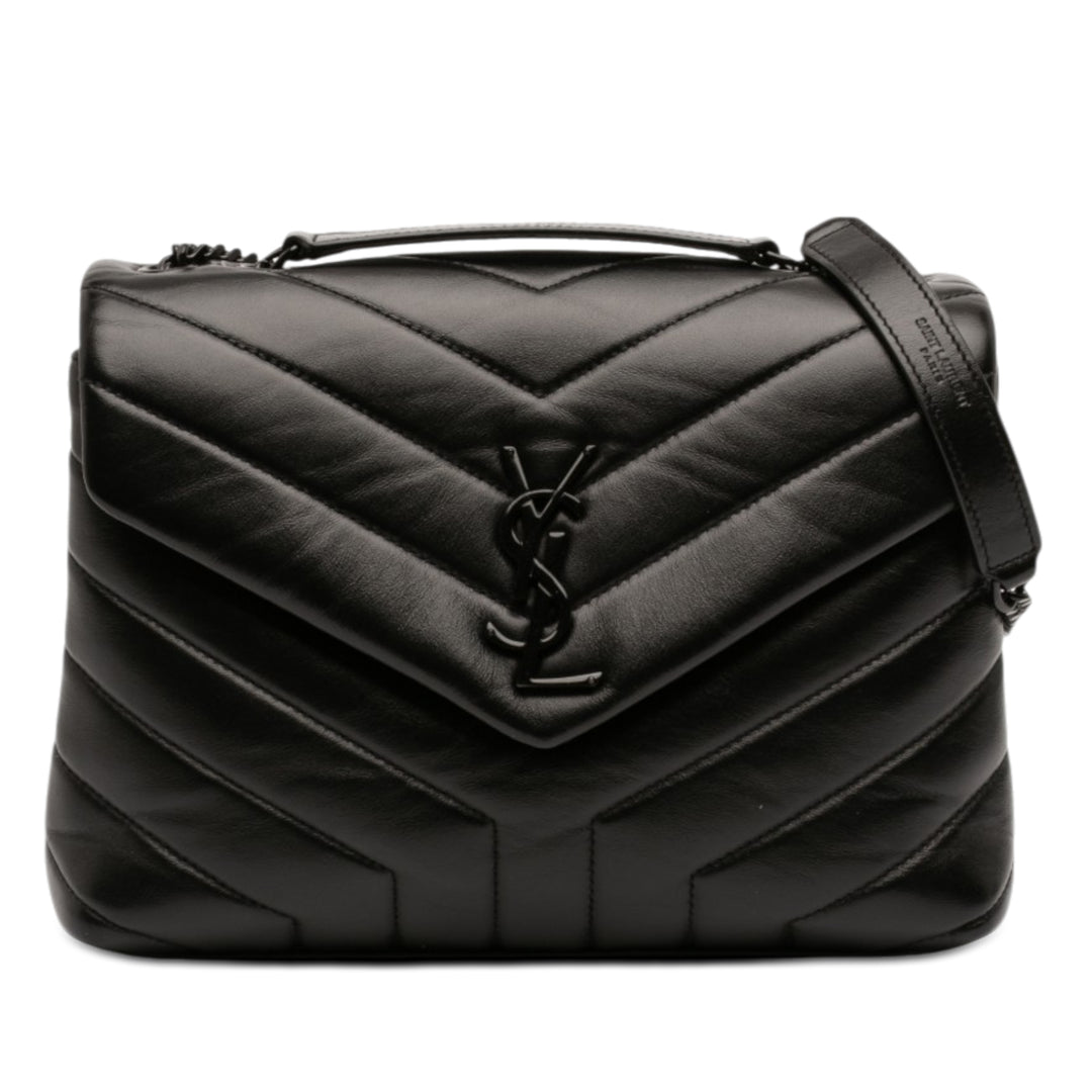 Saint Laurent Small Matelasse Cuir de veau Monogram Monochrome LouLou Sac bandoulière