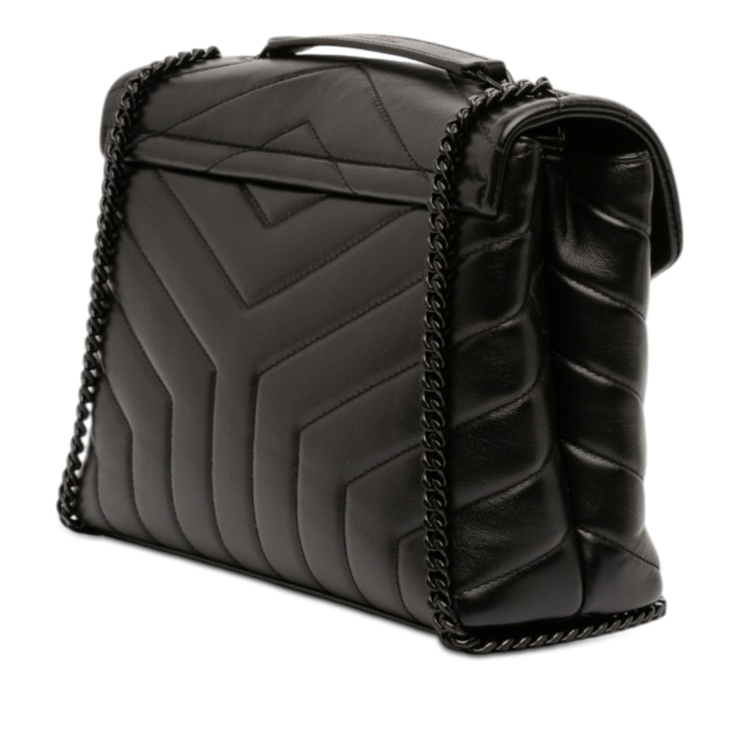 Saint Laurent Small Matelasse Cuir de veau Monogram Monochrome LouLou Sac bandoulière