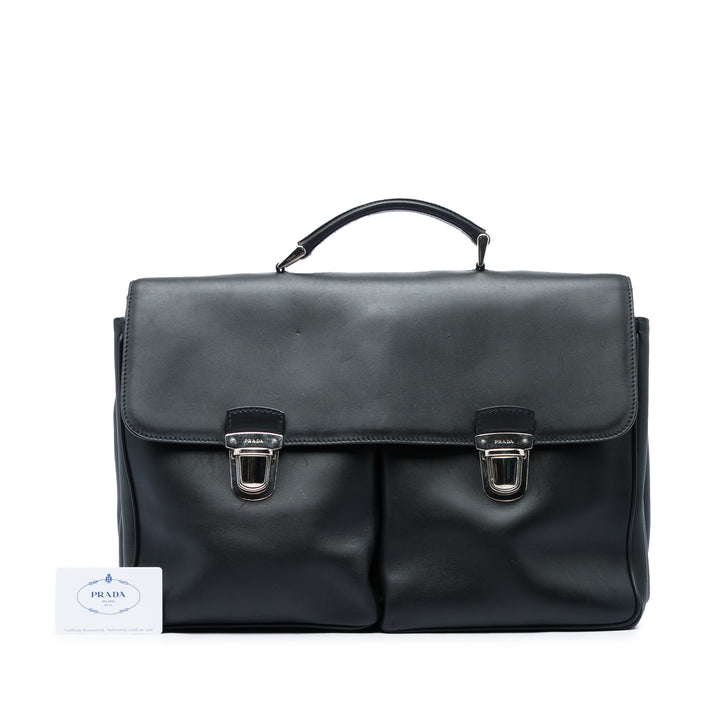 City Veau Double Push Lock Business Sac Noir