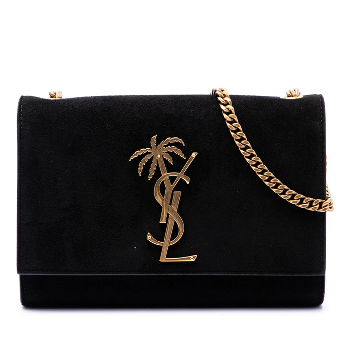 Saint Laurent Palm Tree Classic Kate Sac Petit Daim