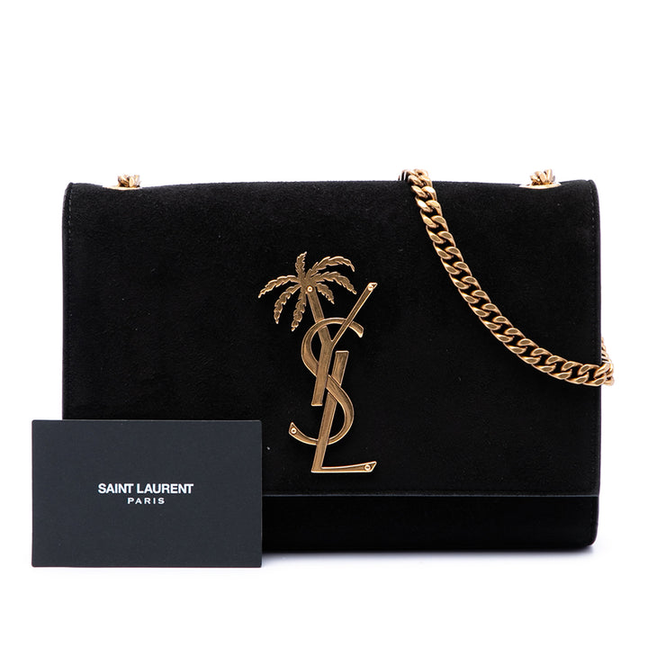 Saint Laurent Palm Tree Classic Kate Sac Petit Daim
