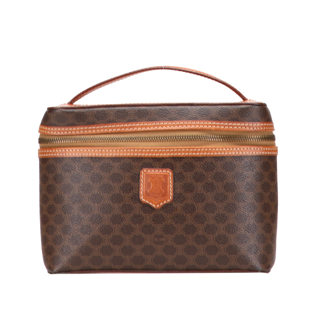 Macadam Coated Canvas Vanity Bag Brown - Gaby Paris