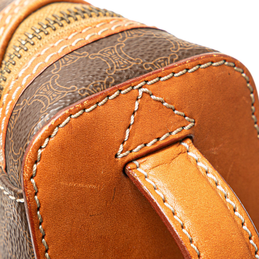 Macadam Coated Canvas Vanity Bag Brown - Gaby Paris