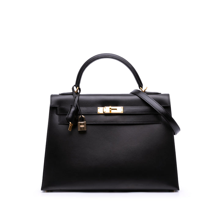 Box Calf Kelly II Sellier 32 Black - Gaby Paris