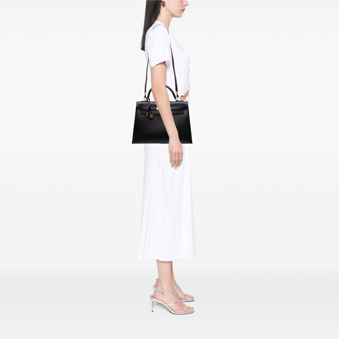 Box Calf Kelly II Sellier 32 Black - Gaby Paris