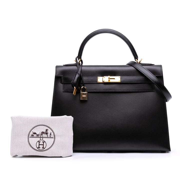 Box Calf Kelly II Sellier 32 Black - Gaby Paris