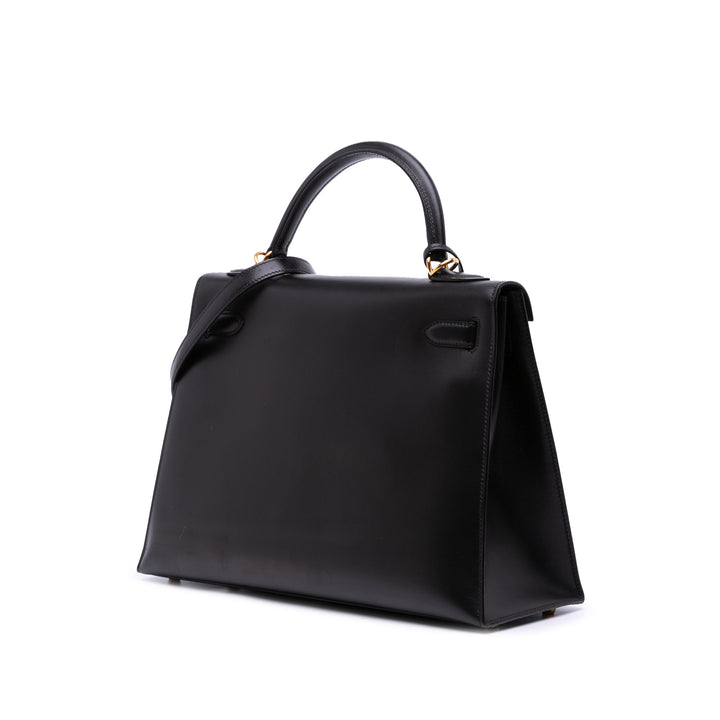 Box Calf Kelly II Sellier 32 Black - Gaby Paris