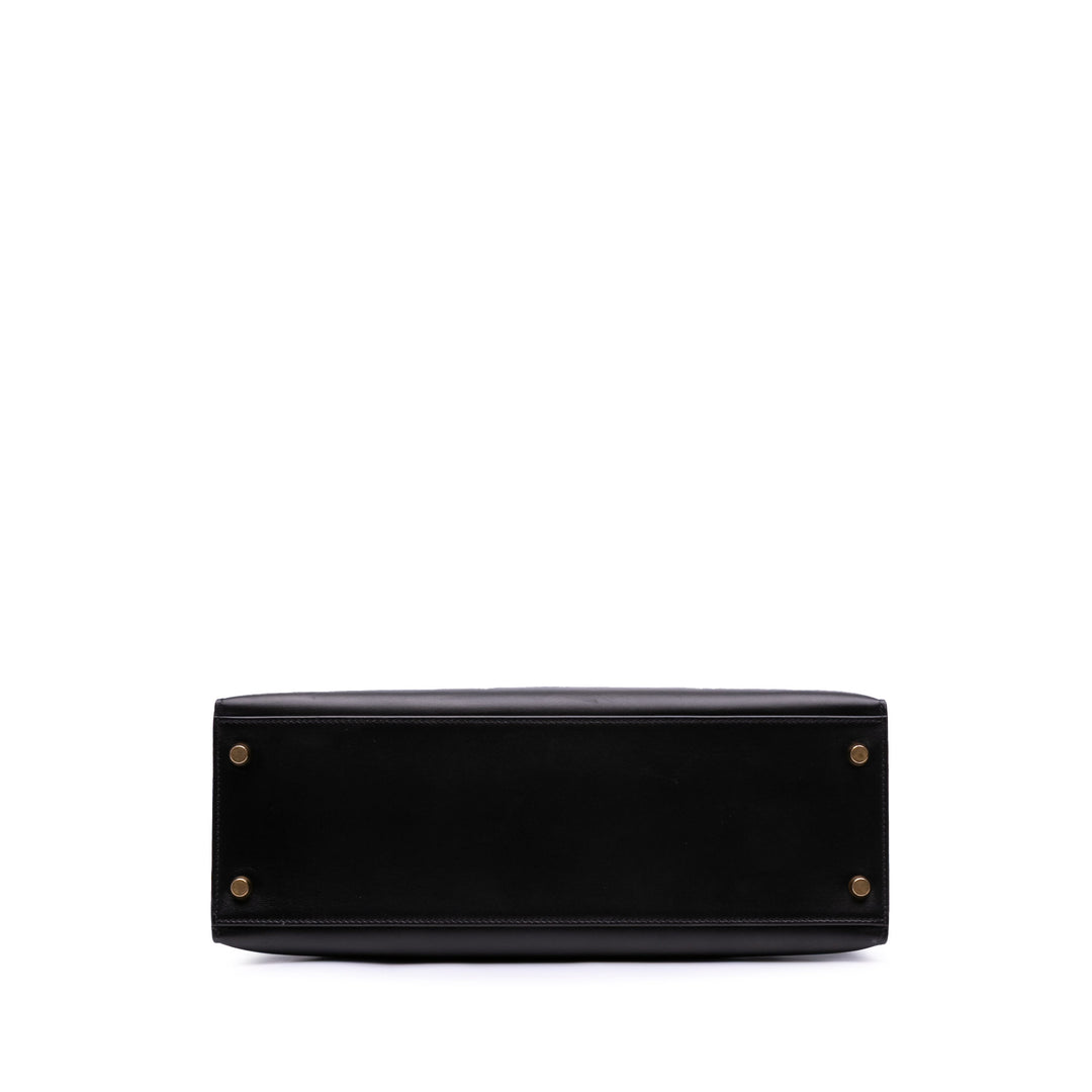 Box Calf Kelly II Sellier 32 Black - Gaby Paris