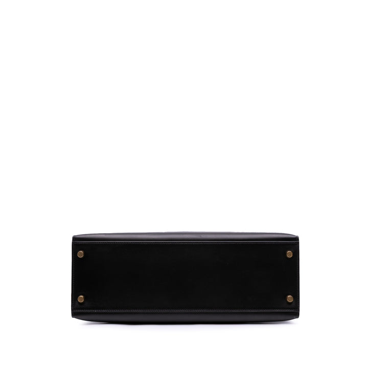 Box Calf Kelly II Sellier 32 Black - Gaby Paris