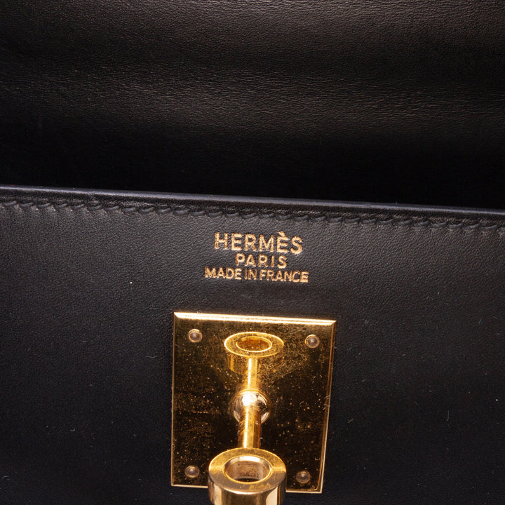 Box Calf Kelly II Sellier 32 Black - Gaby Paris