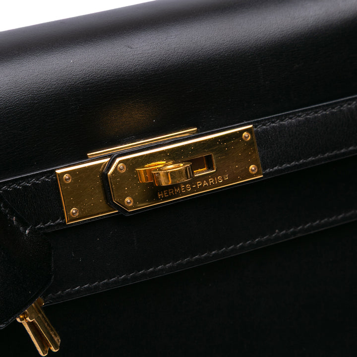 Box Calf Kelly II Sellier 32 Black - Gaby Paris