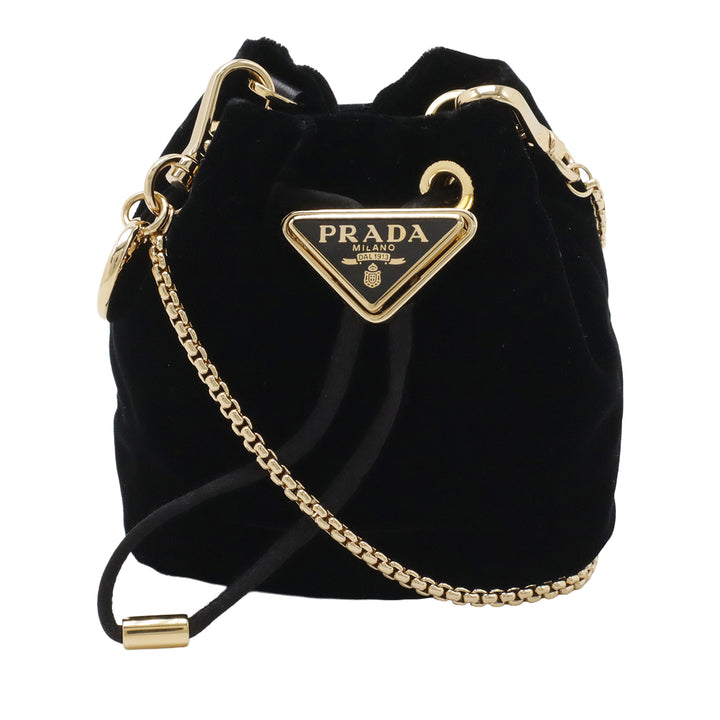 Prada Mini Velluto Drawstring Pochette