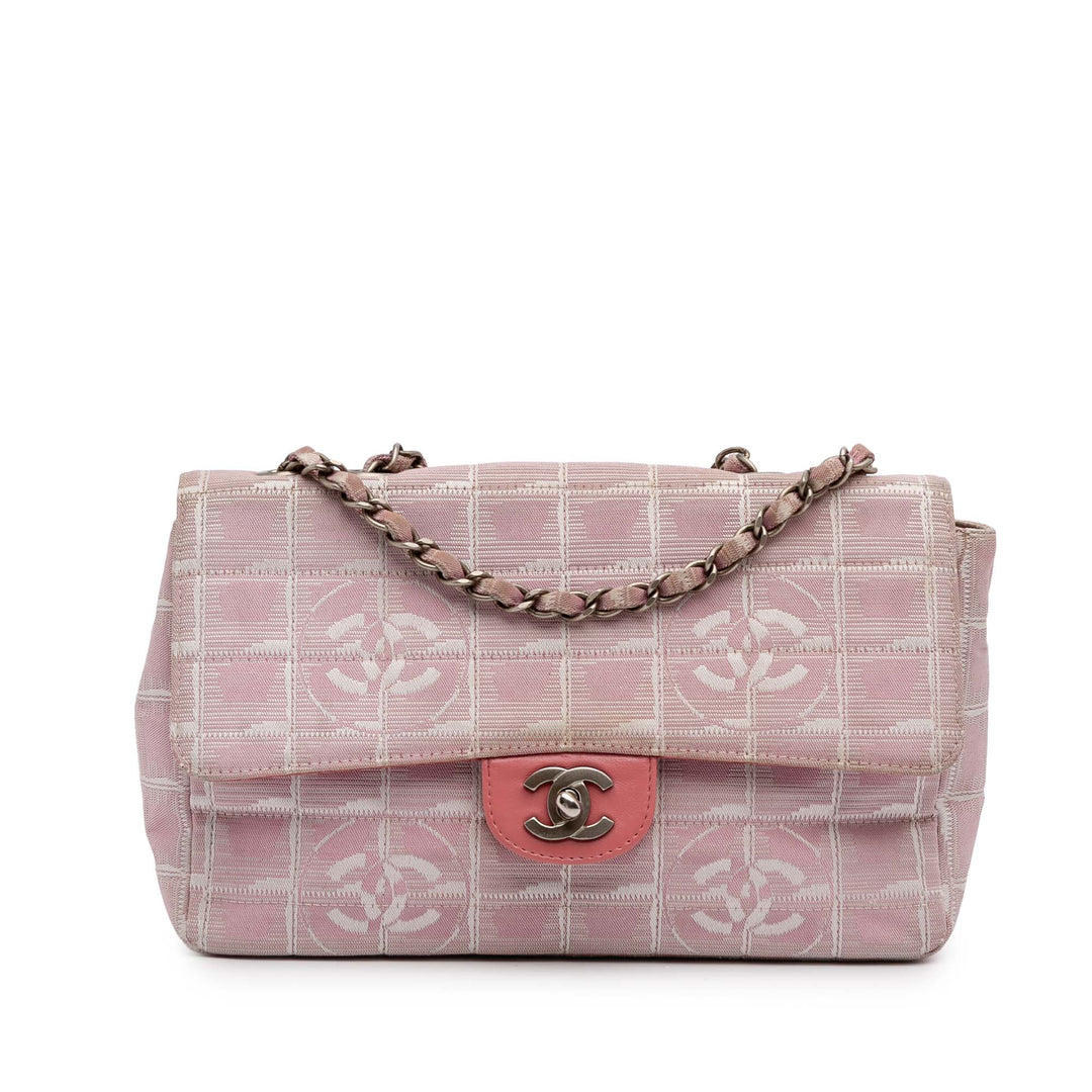 Medium New Travel Line Nylon Single Flap Pink - Gaby Paris