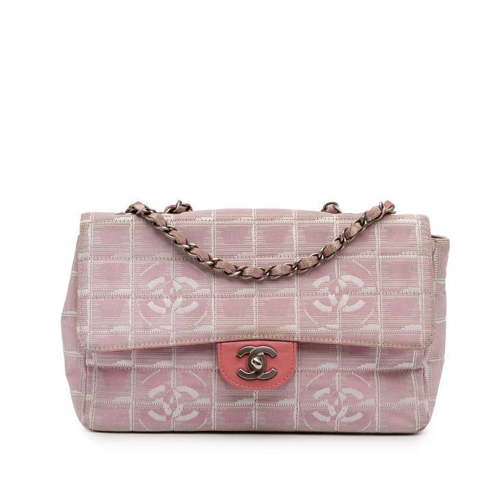 Medium New Travel Line Nylon Single Flap Pink - Gaby Paris