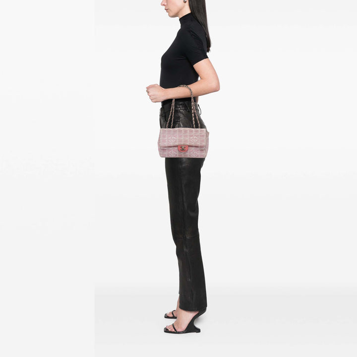 Medium New Travel Line Nylon Single Flap Pink - Gaby Paris