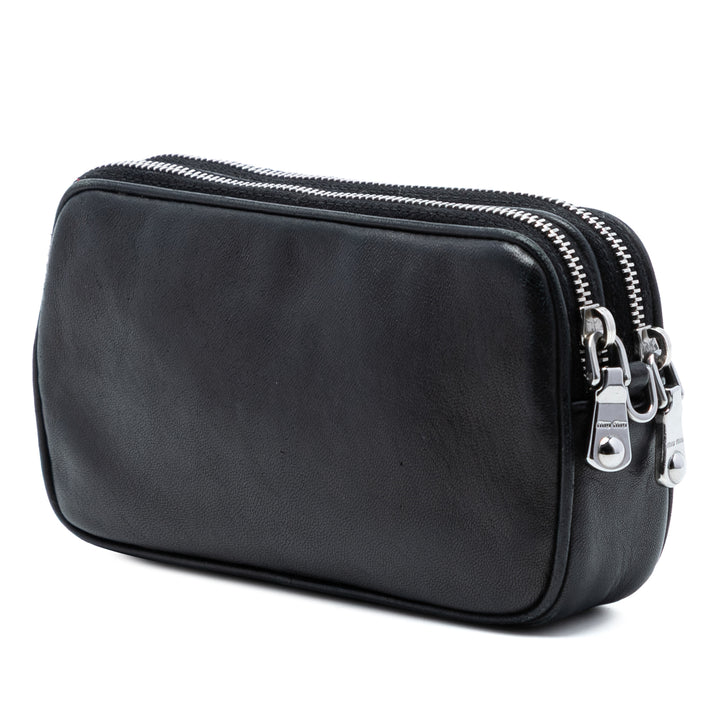 Miu Miu clouté Double Zippé Sac Cuir