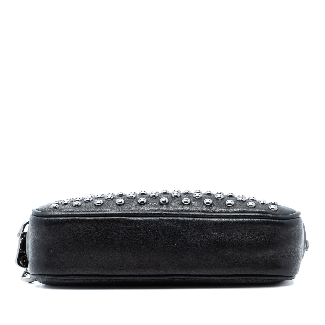 Miu Miu clouté Double Zippé Sac Cuir