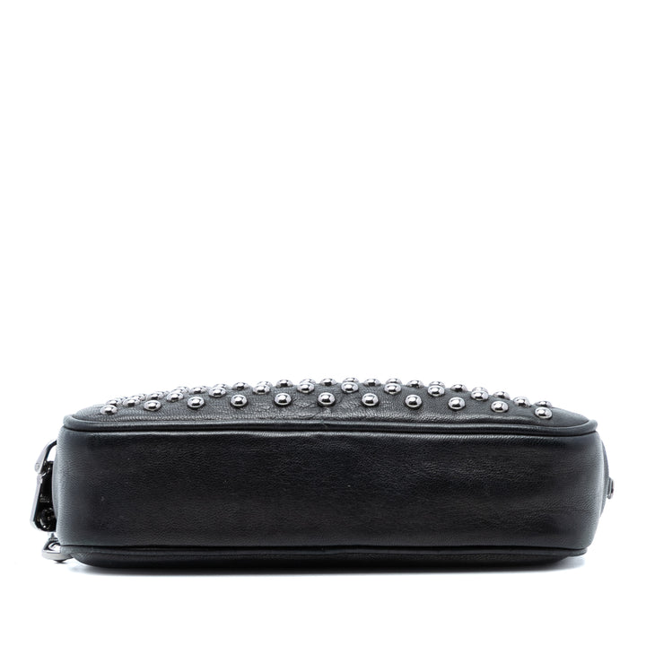 Miu Miu clouté Double Zippé Sac Cuir