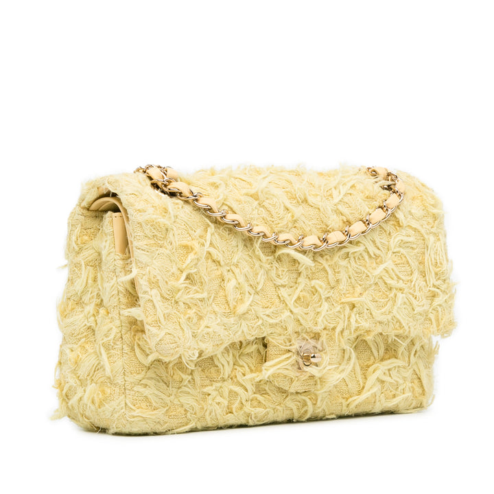Chanel Medium Classic Fringed Tweed Double rabat Jaune – GABY PARIS Authentique