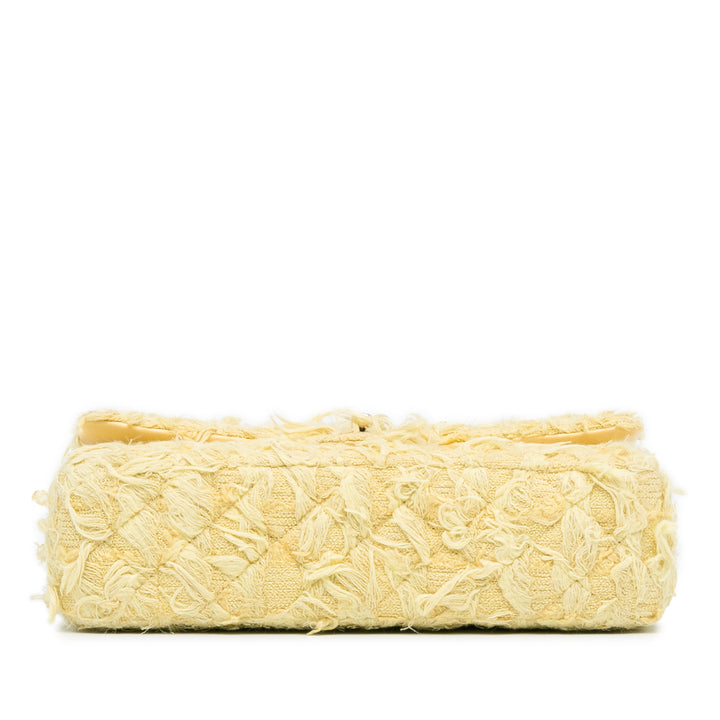 Chanel Medium Classic Fringed Tweed Double rabat Jaune – GABY PARIS Authentique