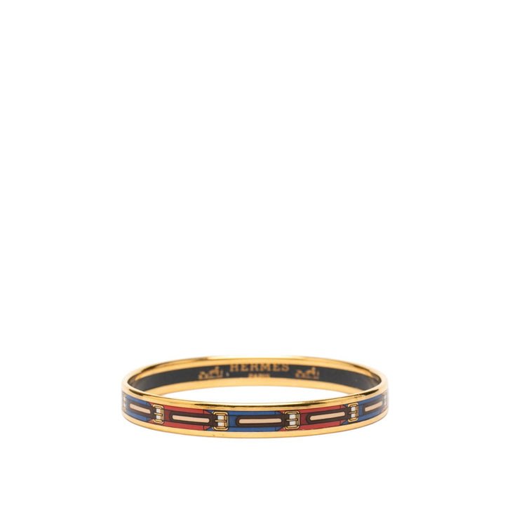 Narrow Ceinture Imprimé Émail Bangle 62 Noir