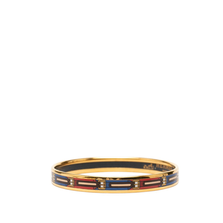 Narrow Ceinture Imprimé Émail Bangle 62 Noir