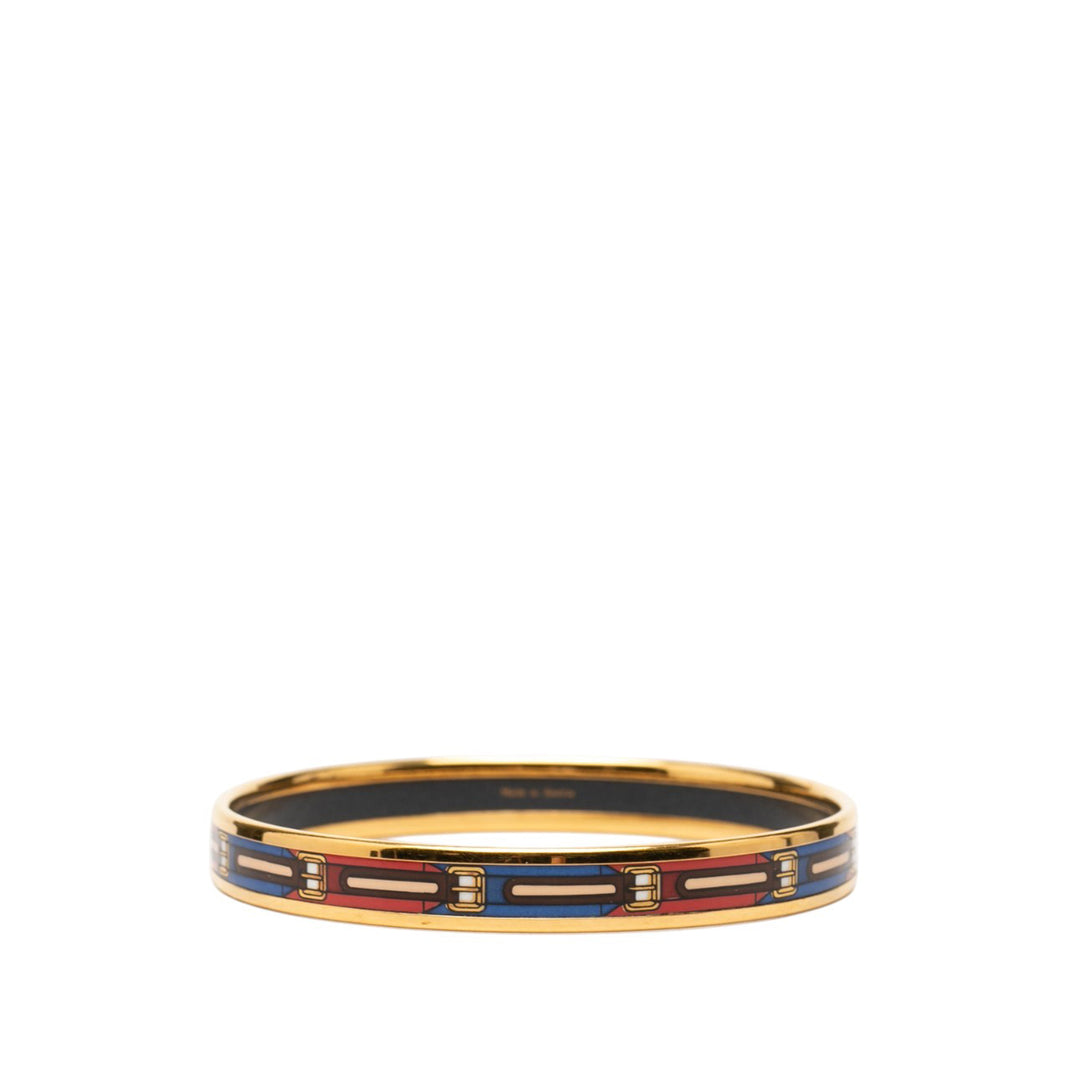 Narrow Ceinture Imprimé Émail Bangle 62 Noir