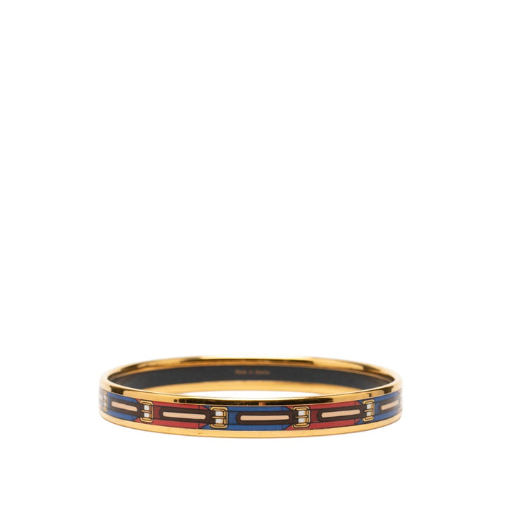 Narrow Ceinture Imprimé Émail Bangle 62 Noir