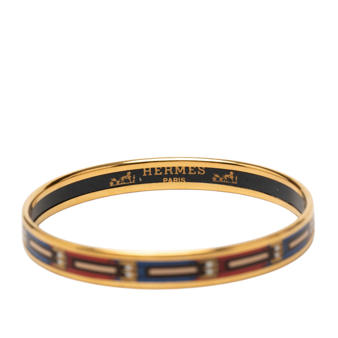 Narrow Ceinture Imprimé Émail Bangle 62 Noir