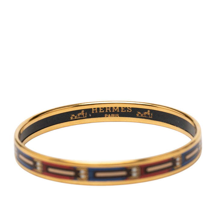 Narrow Ceinture Imprimé Émail Bangle 62 Noir
