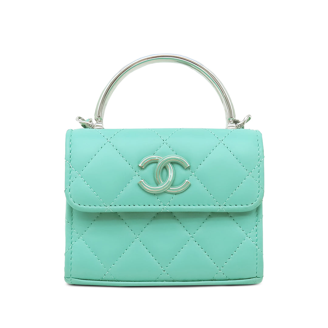 Chanel Matelassé Chaîne sac à Mini Cuir d'agneau Vert – vue principale – GABY PARIS